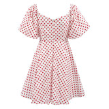 Women Dress Sexy off-Shoulder Heart Printing Dress