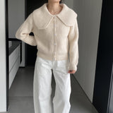 Women Cardigan Sweater Autumn and Winter Button Cardigan Long Sleeve Knitted Top 8t3127