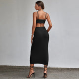 Women Dress Spring and Summer Sleeveless Backless Dress Sexy Cutout Suspender Hip Skirt