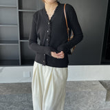 Women Cardigan Sweater Autumn Knitted Coat Vintage Tassel Sweater Coat Knitted Cardigan 8t8261