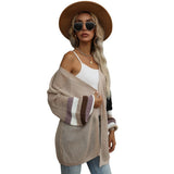 Women Knitted Sweater Autumn Knitted Loose Multicolor Hollow Mesh Breathable Sweater Coat