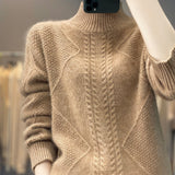 Women Knitwear Autumn and Winter Half-High Collar Knitwear Loose Sweater