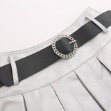 Women Skirt Pleated Miniskirt Autumn and Winter Thickening PU Leather Skirt