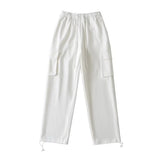 Women Sweatpants Spring and Autumn Leisure Pocket Wide Leg Pants