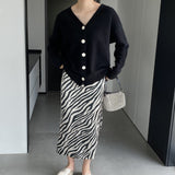 Women Cardigan Sweater V-neck Long Sleeve Cardigan 8t3122