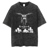 Washed retro men's short-sleeved t-shirt summer, printed t-shirt