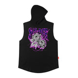 Men Vest Hip Hop Retro Hooded Vest Hip Hop Sleeveless T-shirt Men and Women