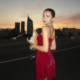 Women Dresses Summer Short Skirt with Suspenders Dress