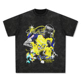 Men's Vintage Football T-Shirt, Valencia, Loose T-Shirt Printed Short Sleeve Men's