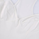 Women Jumpsuit Summer V-neck Jumpsuit Sleeveless T-shirt Top