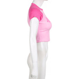 Women T-shirt Summer Slim Fit Short Lettered Casual T-shirt Top