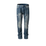 MIJKO Mens Vintage Pants Ragged Patch Unisex Jeans