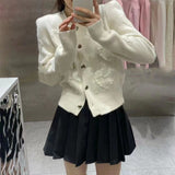 Women Knitwear Autumn and Winter round Neck Love Sweater Loose Knitted Cardigan
