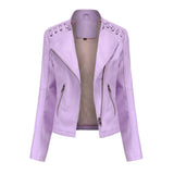 Red Leather Jacket Spring and Autumn Women's Leather Jacket Women's Short Jacket