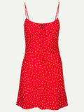 Robe Bridgerton Mulberry Silk Printed Short Sling Dress