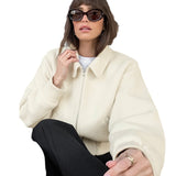 Women's Trench Coat Woolen Coat Women's Fall and Winter Lapels Casual Loose