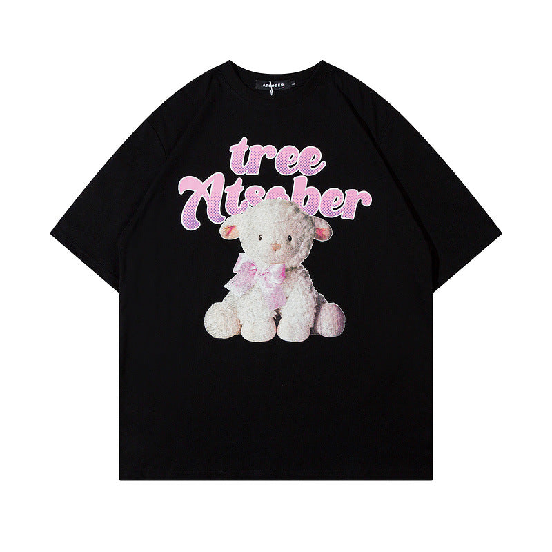 Men T Shirt Cartoon Printed Couple Short Sleeve T-shirt
