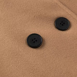 Women Coats Spring Long Woolen Coat Double Breasted Tie-Front Top