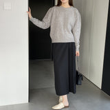Women Winter Knitted Sweater Hollow Hole round Neck Sweater Autumn Loose-Fitting Long Sleeve Sweater Ht09
