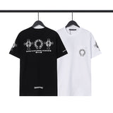 CHH Chrome Heart T Shirts Chrome Hearts Cross Sanskrit Print Short Sleeve Crew Neck T-Shirt