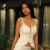 Women Tops Summer Sexy Slim Fit Vest Embroidered Slip Top Top