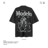 American vintage street T-shirt pure cotton retro men's and women's summer loose