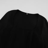 Women Dress Elegant Retro Black Dress Skinny Hip Skirt