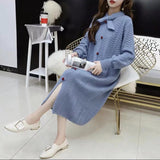 Women Knitwear Autumn and Winter Long Knitted Dress Sweater