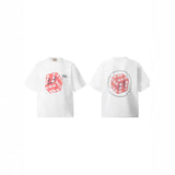 Mens T-shirts Saint Michael print vintage washed do old short sleeves