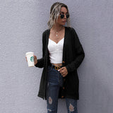 Women Knitted Sweater Autumn Long Sleeves Outerwear Knitted V-neck Cardigan Sweater Coat