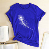Woman Aesthetic Clothes Vintage Feather Print Women's T Shirt