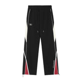 Men Sweatpants Color Contrast Patchwork Straight Casual Pants Sports Wide Legs Trousers