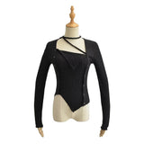 Women Sweater Knitwear Autumn Lace-up Irregular Bottoming Shirt Long Sleeve T-shirt