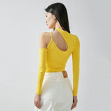 Women Sweater Knitwear Autumn Sexy Halter Shoulder-Baring Sweater