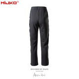 MIJKO Mens Vintage Pants Breasted Sports Black Casual Pants