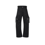 MIJKO Men Vintage Pants MIJKO Casual trousers three-dimensional pocket micro-zipper overalls