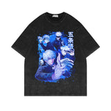 Washed short-sleeved T-shirt oversize