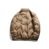 Unisex Winter Cotton Coat Vintage Cotton Stand Collar Stretchy Sleeves Cotton-Padded Coat