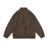 Unisex Jacket Autumn Vintage Distressed Pu Jacket