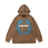 Unisex Jacket Autumn Graffiti Style Zipper Sweater