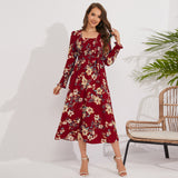 Women Date Dress Autumn and Winter round Neck Dress