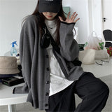 Women Knitted Cardigan Vintage Sweater Women's Coat Autumn and Winter Simplicity Casual Knitted Cardigan
