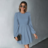 Women Dress Sexy Backless Long Sleeves Dress