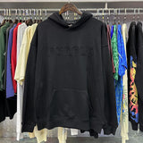 Purple Brand Hoodie Letter Same Color Embroidered Male and Female Couples Wear Hoodie Sweater