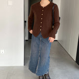 Women Cardigan Sweater Spring Sweater Cardigan Long Sleeve Button Sweater Q720