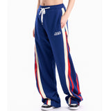 Men Sweatpants Casual Straight-Leg Sweatpants Zipper Color Contrast Patchwork Wide Leg Pants Sports Pants