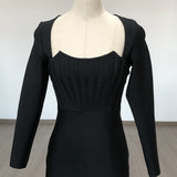Women Evening Dress Long Sleeve Bandage One-Piece Dress Elegant Slim Dress