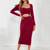 Women Dress Sexy Cutout Slit Sheath Skirt