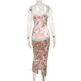 Women Dresses Spring Split Long Dress Lace Suspender Skirt