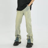 Men Jeans Vintage Washed Straight Jeans